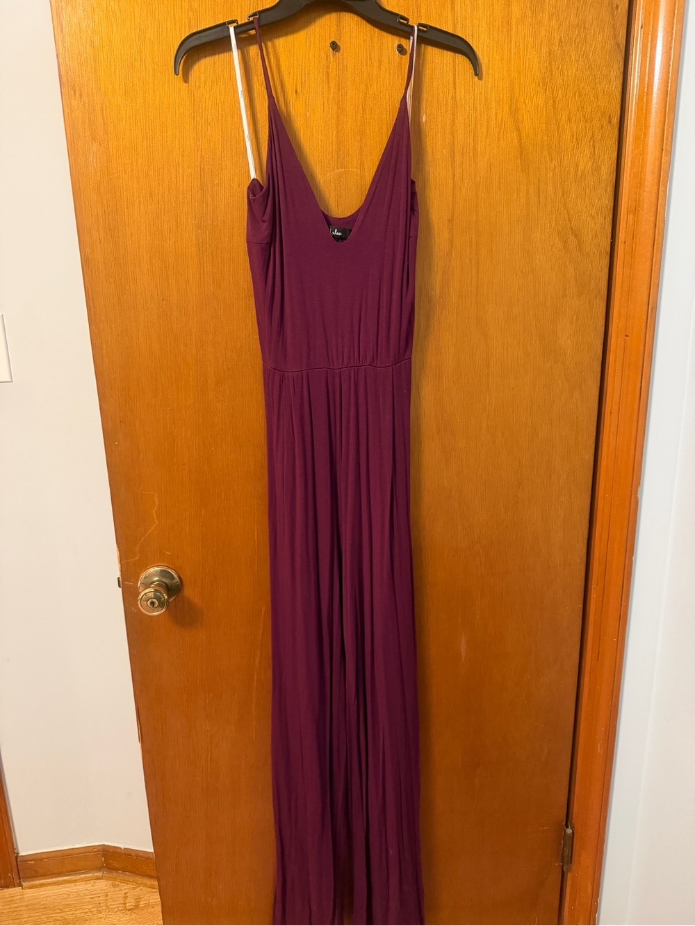 Purple Plum sleeveless slit leg jumpsuit, L